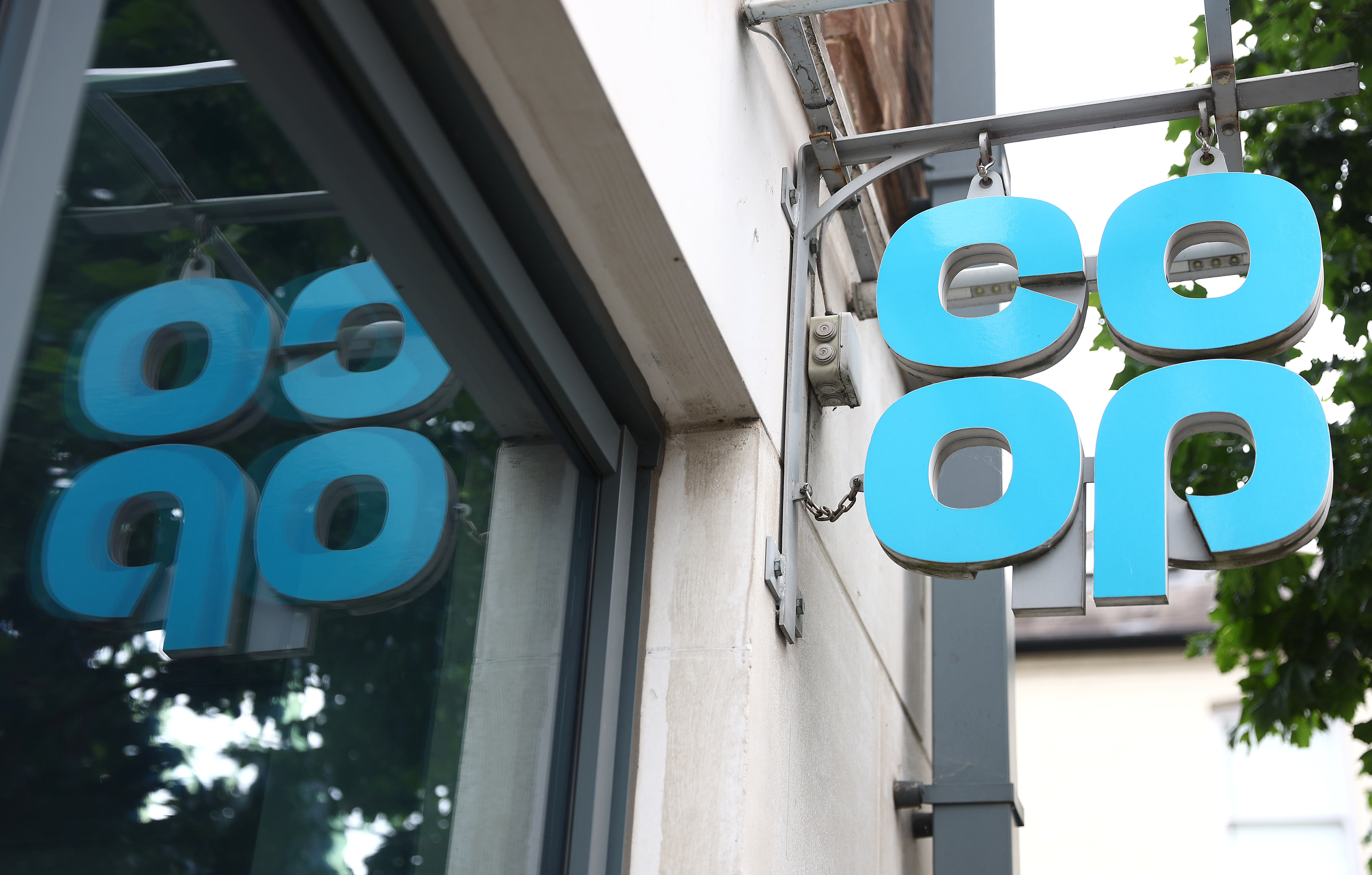 Co-op store sign in London.