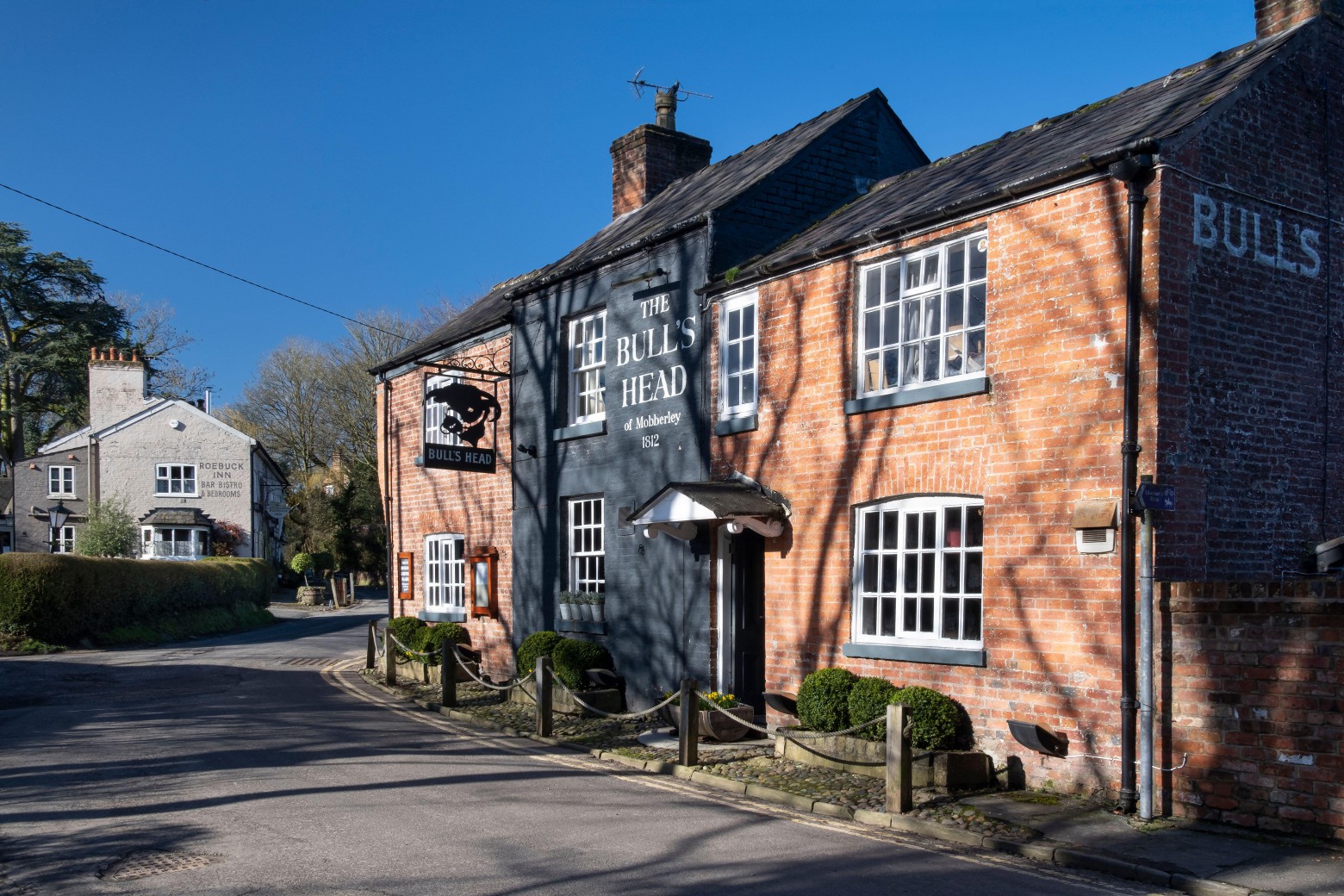 The Bull's Head Inn and Roebuck Inn in Mobberley, Cheshire, England.