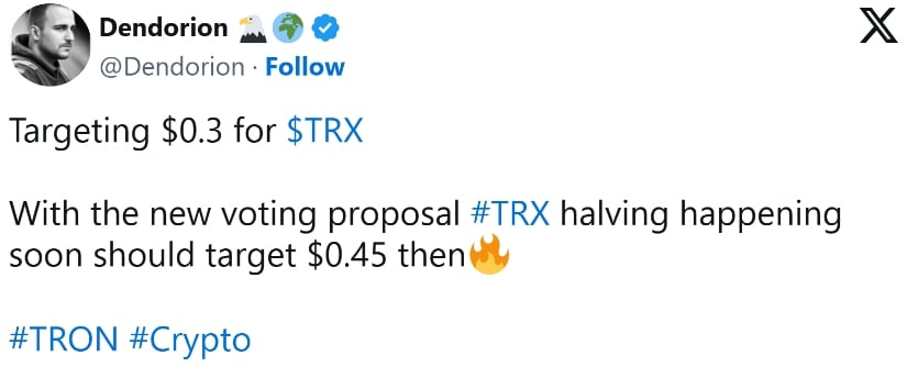 TRON Price Eyes $0.45