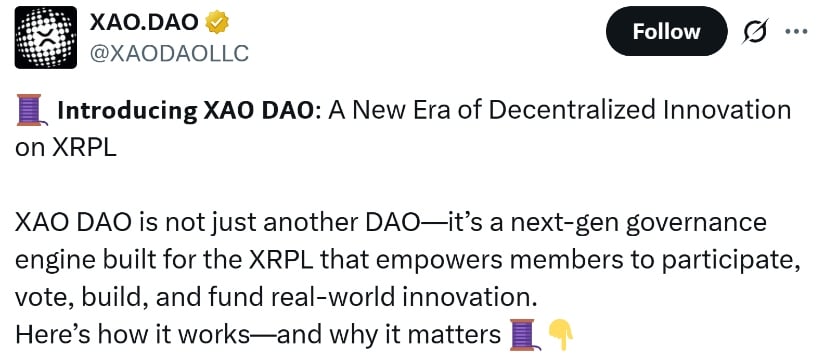 XAO DAO: A New Era for Ripple Ledger Governance