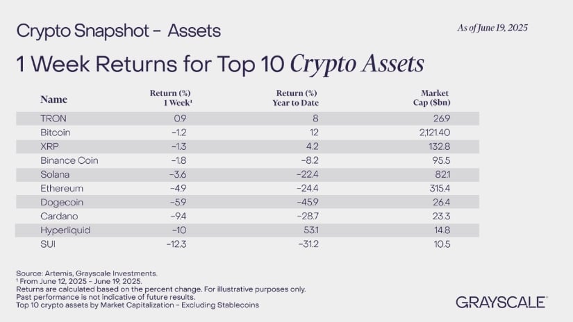 ADA Slides to 8th in Grayscale’s Weekly