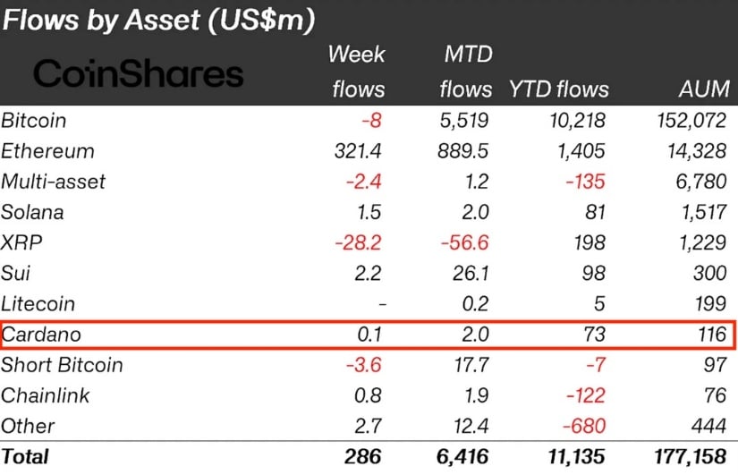 Inflows Show Institutional Interest Growing for Cardano