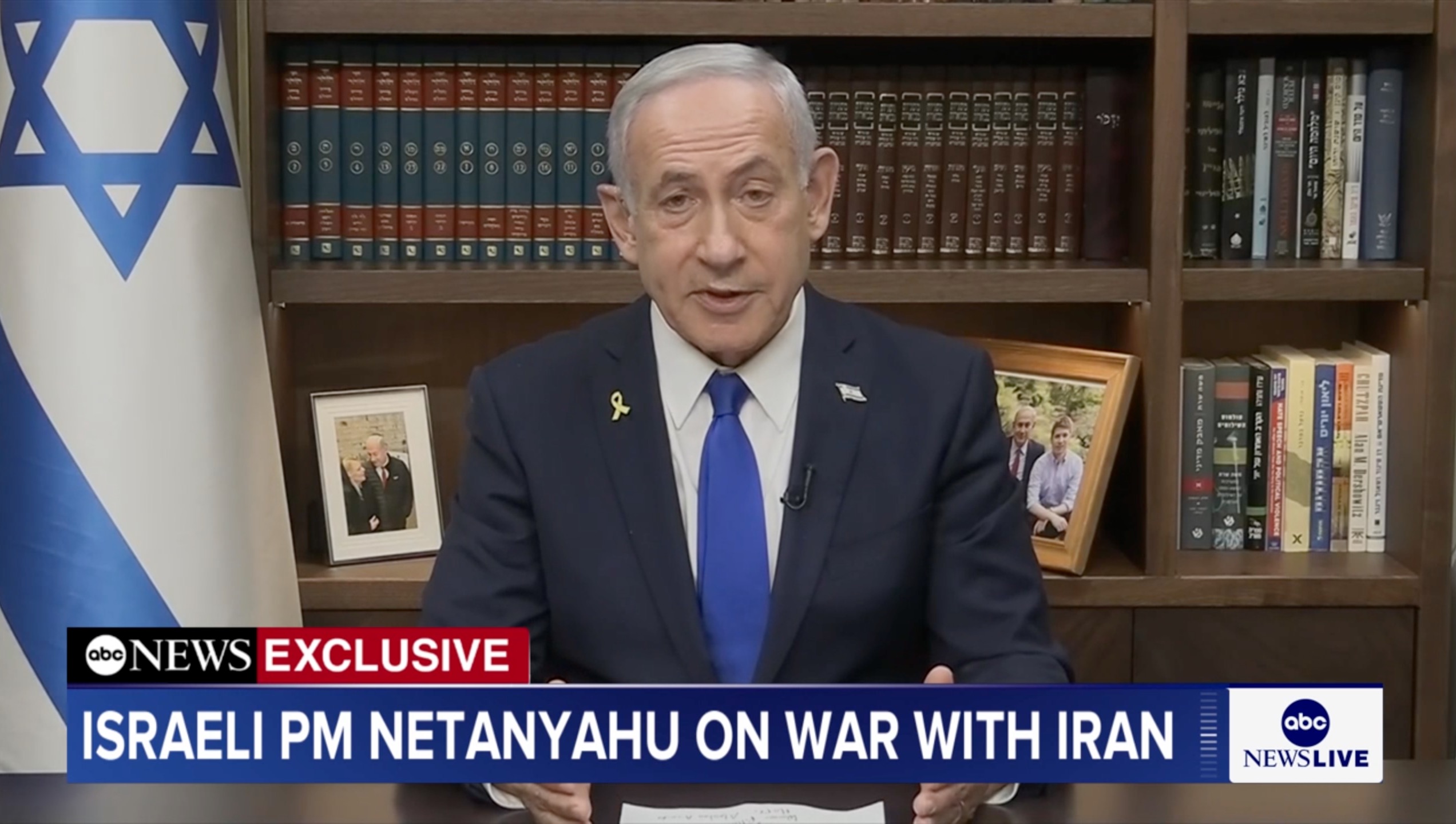 Israeli Prime Minister Netanyahu in an ABC News interview discussing war with Iran.