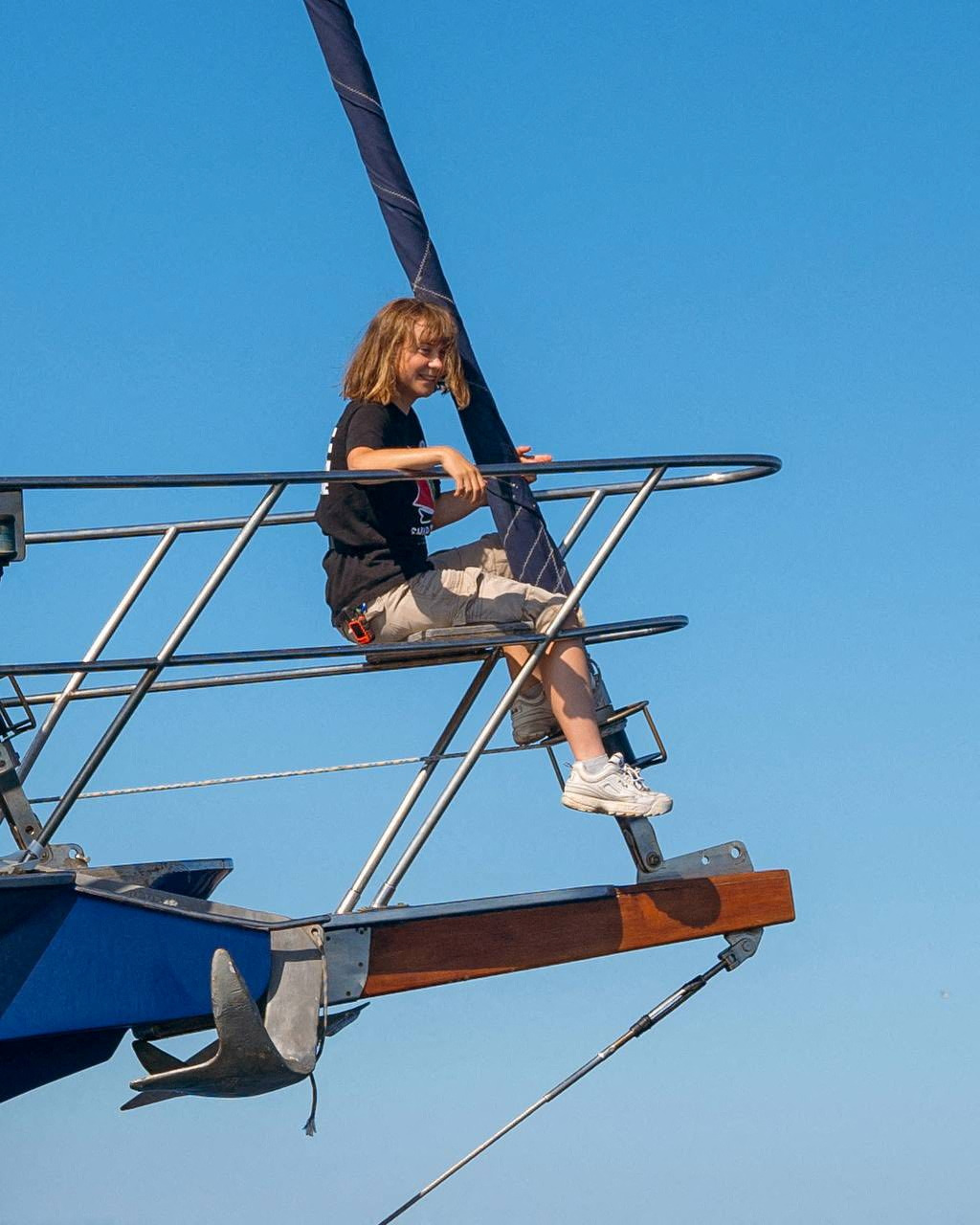 Greta Thunberg aboard the aid ship Madleen.