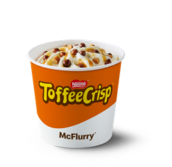 Toffee Crisp McFlurry in a cup.
