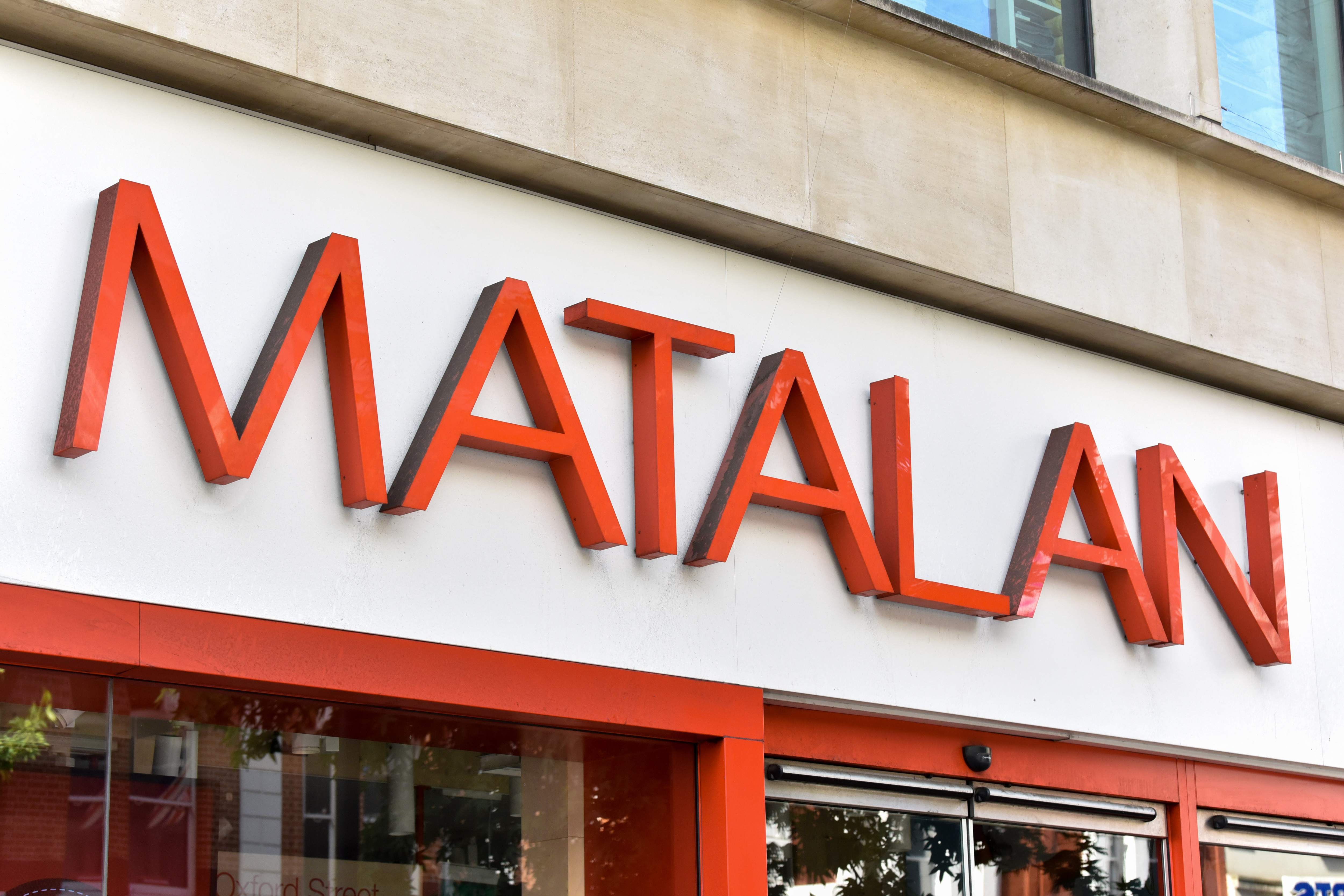 Matalan store sign on Oxford Street.