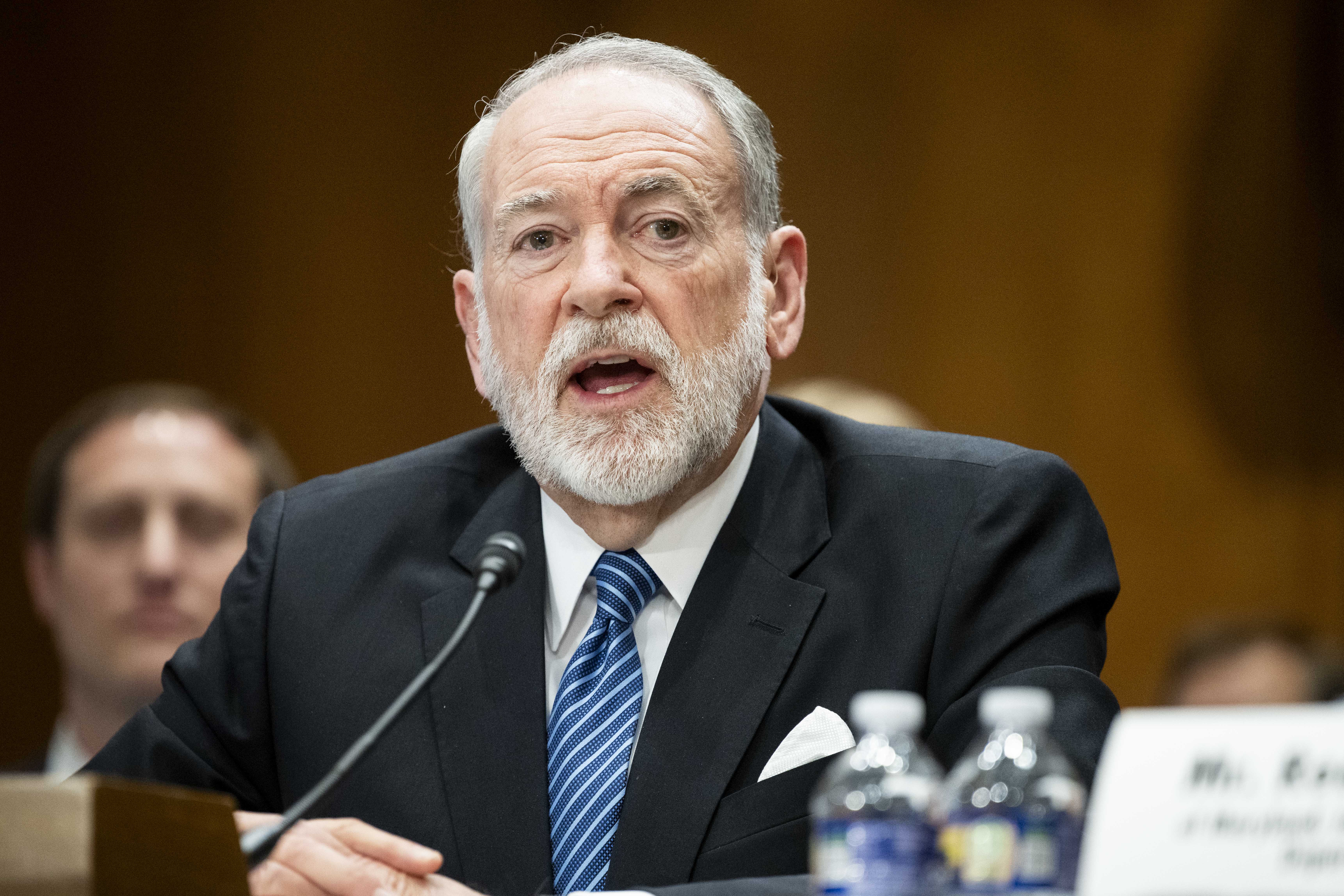 Mike Huckabee testifying before the Senate Foreign Relations Committee.