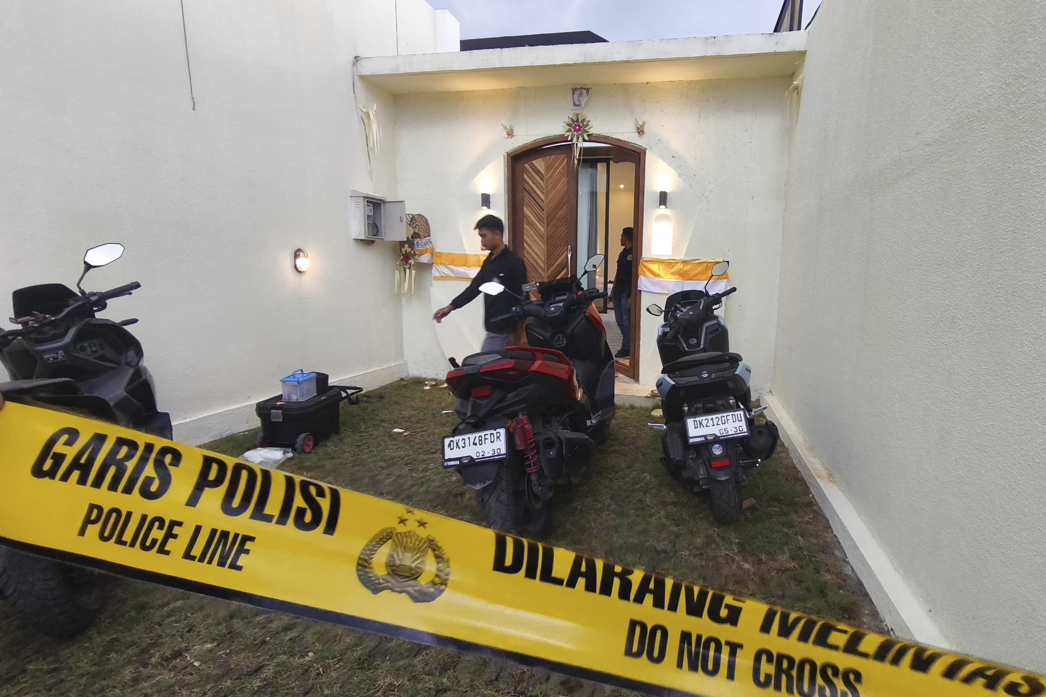 Police line at a crime scene in Bali, Indonesia.