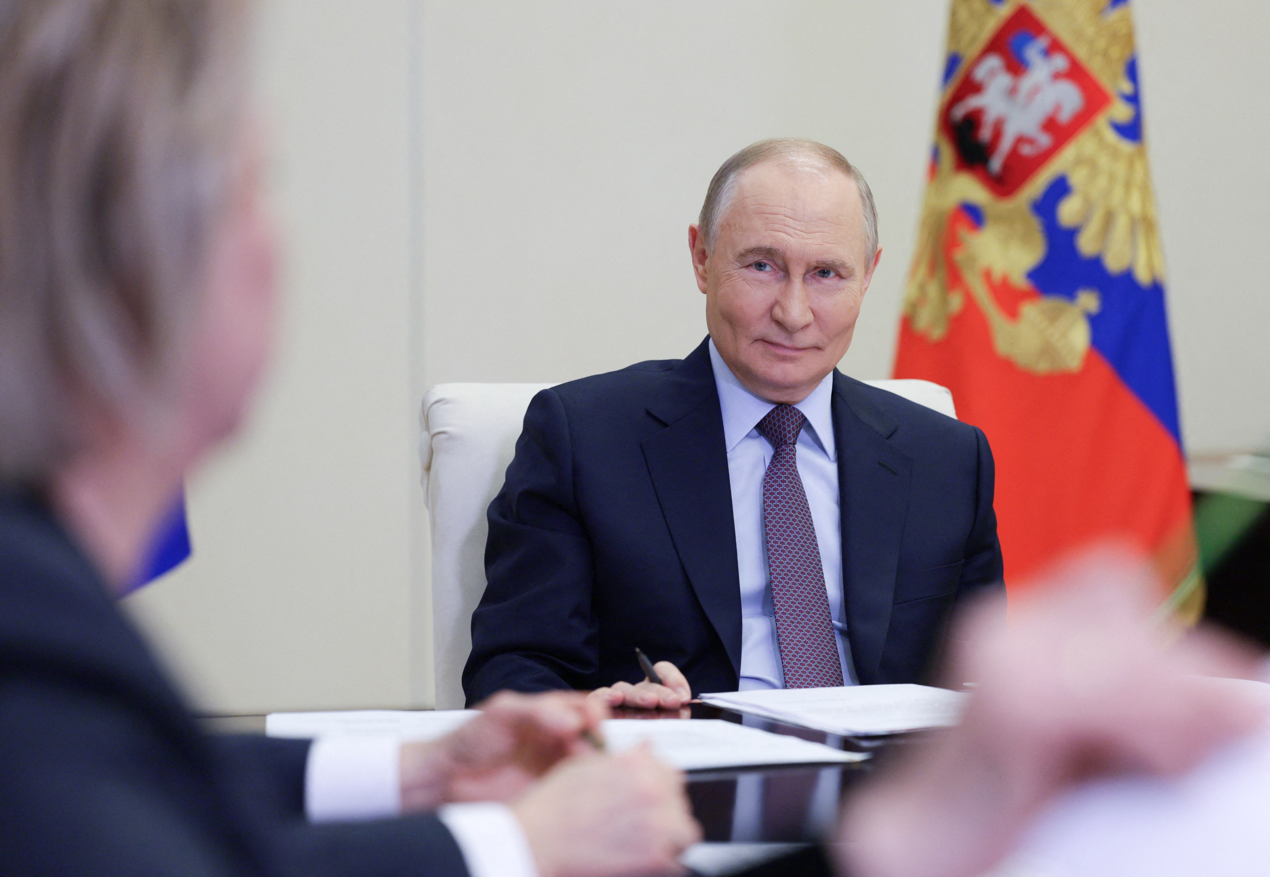 Vladimir Putin at a meeting on Russian language policy.