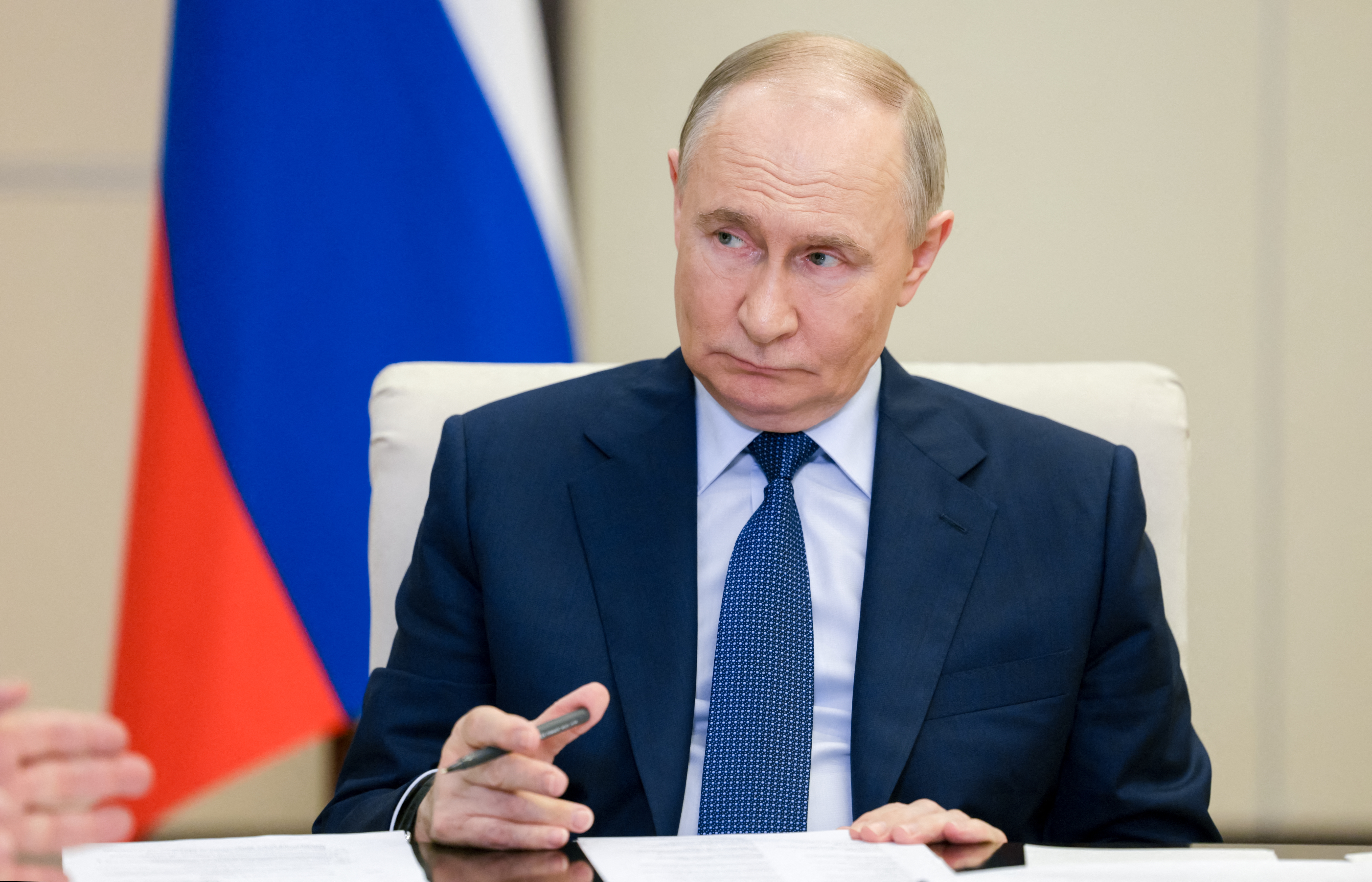 Vladimir Putin at a meeting.