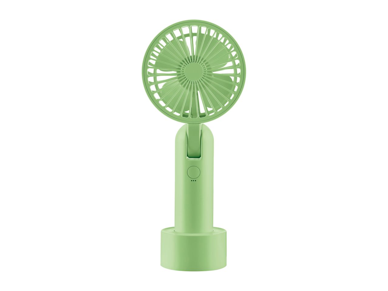 Green portable fan.