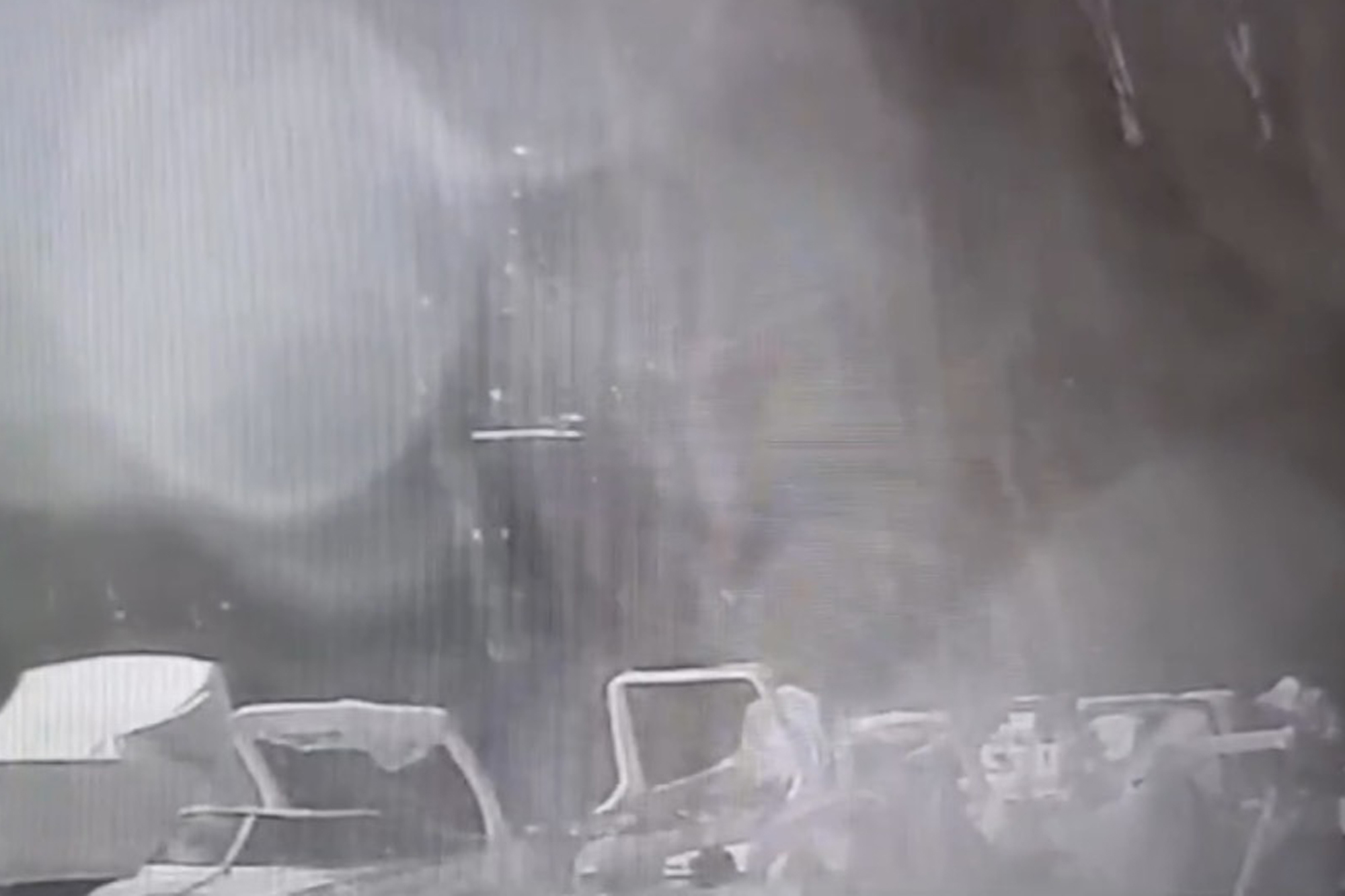 Surveillance video captured the yacht in a storm before it sank on Aug. 19, 2024.