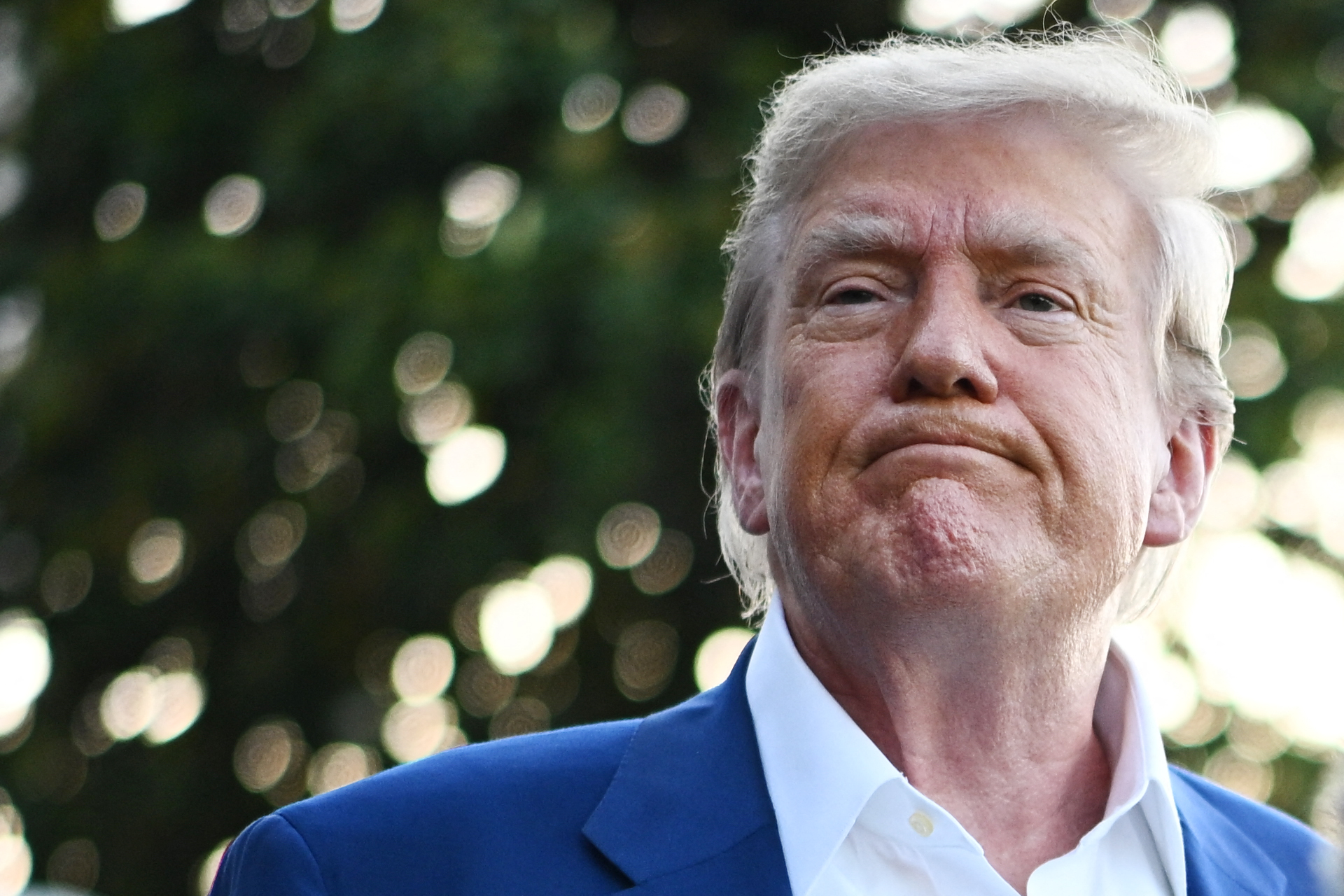 Donald Trump departing the White House.