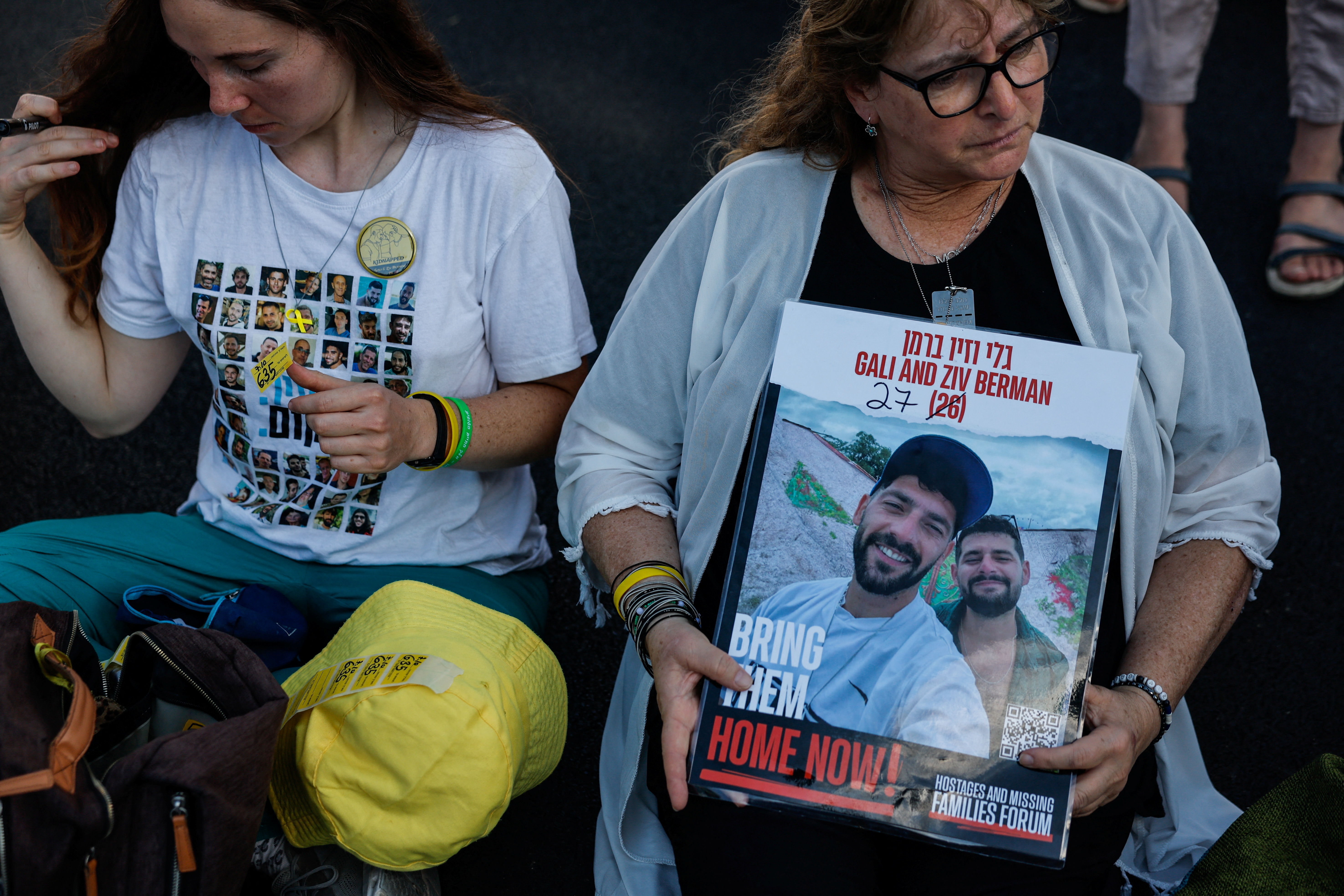 Protestors in Tel Aviv demand the return of hostages.