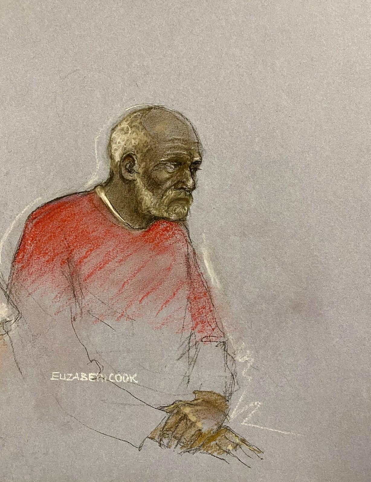 Court sketch of Ryland Headley.